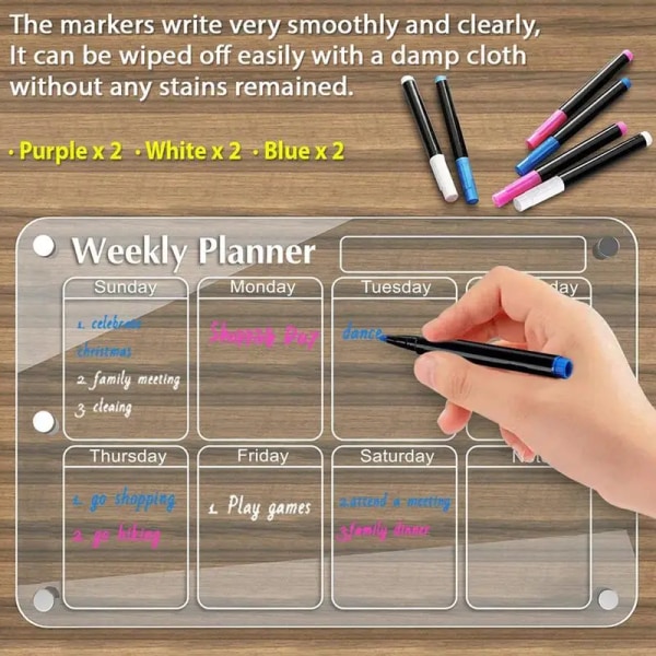 Transparent Acrylic Magnetic Fridge Calendar Dry Erase Board Fridge Acrylic Board Planner Schedule To Do List