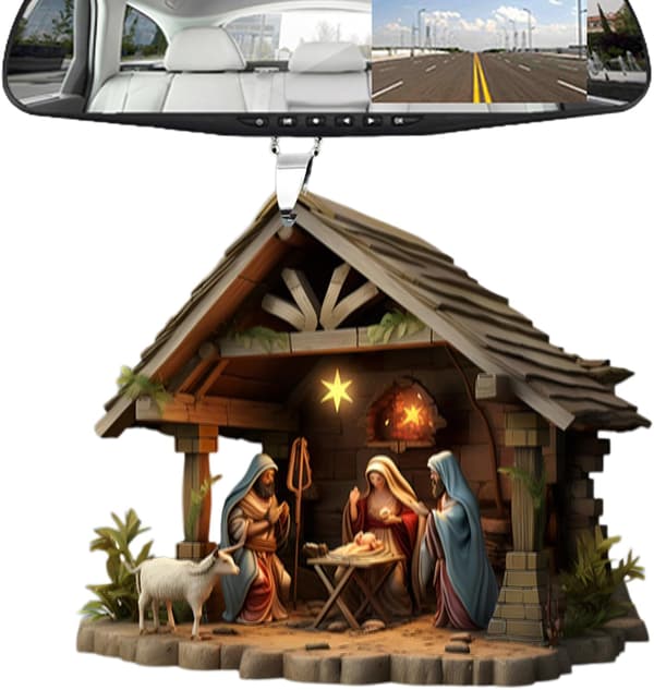 Julkrubbahänge, julgransdekoration | Julkrubba Julkrubba Ornament, 3D Akryl Julkrubba Julkrubba Ornament E