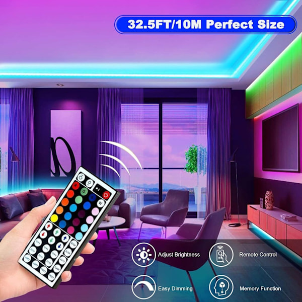 10M LED-remsa, RGB-ljusremsa 300 LED 5050 RGB IP65 Vattentät - Perfekt