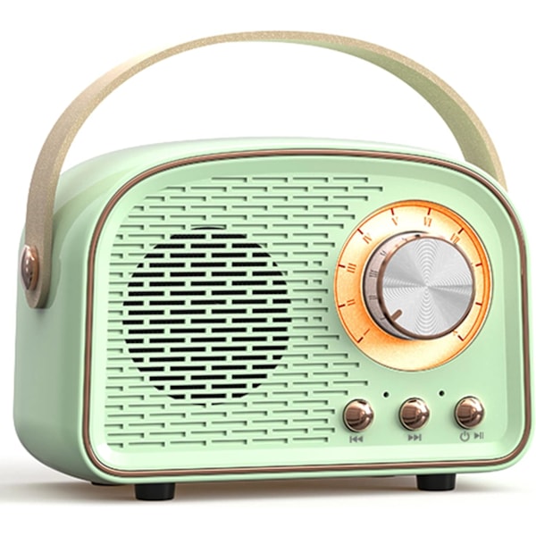 Retro Bluetooth-kaiutin, söpö mini-kaiutin, kannettava langaton kaiutin TWS:llä kotiin, ulkoiluun, matkalle, kirjahyllylle, vintage-sisustus