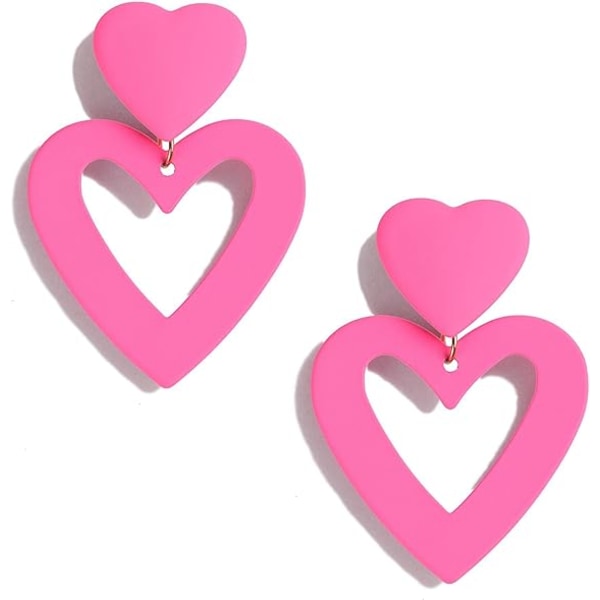 Doble hjerteøredobber dinglende hjerteøreringer Kvinner kjærlighetshjerte anheng øreringer Valentinsdag Morsdagsgaver