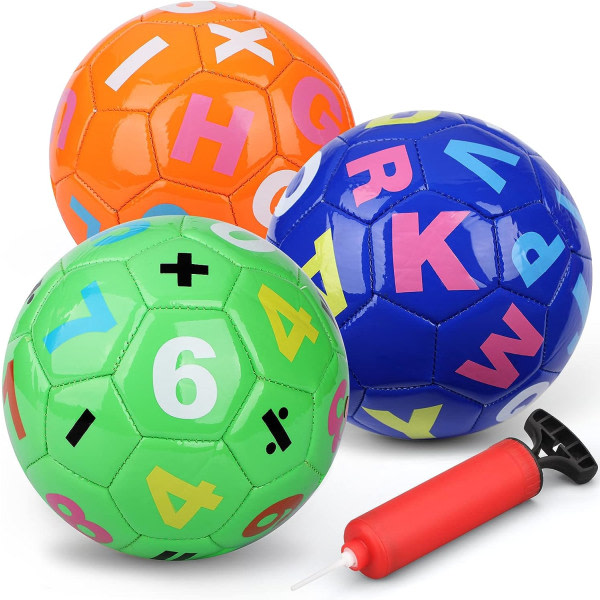 Minifotballgummiballer for barn Sportsleker, 6" fargerike strandballer for minifotballmål, 3 stk innendørs liten PVC-fotball