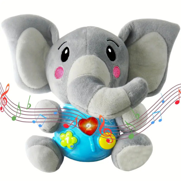 Mjuk Elefant Musik Baby Leksaker 0 3 6 9 12 Månader