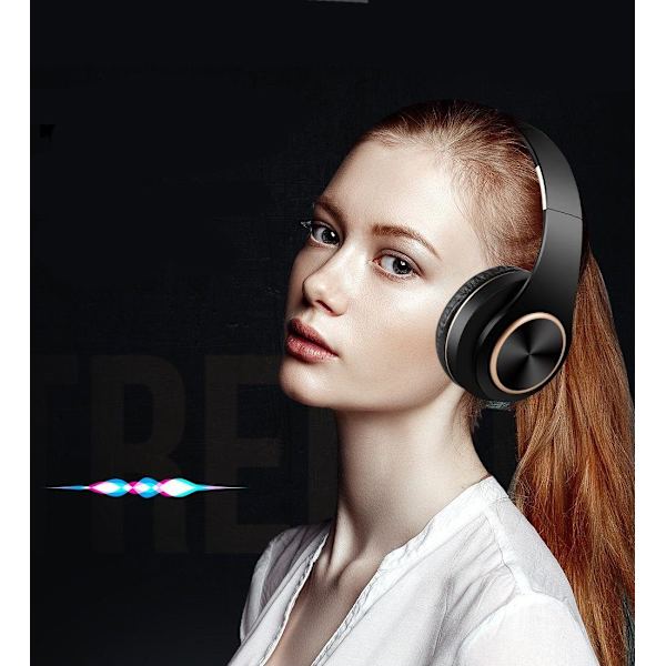 Bluetooth-hörlurar over ear, svart, för iPhone/ipad/Android/bärbara datorer
