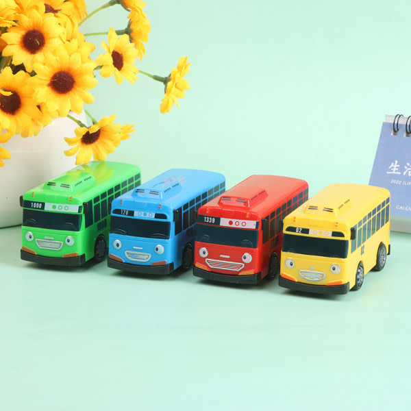 4st Tayo Den Lilla Bussen Cartoon Pull Back Set L