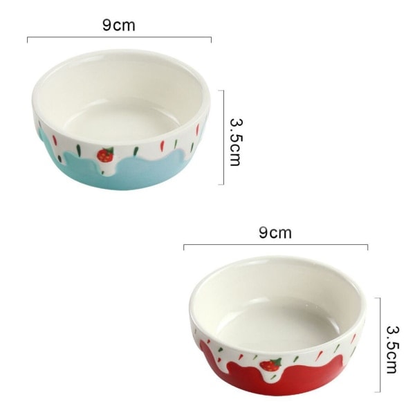 IG 2 stk. Hamster Matskål, Liten Keramisk Mat- og Vannskål for Dyr_xx