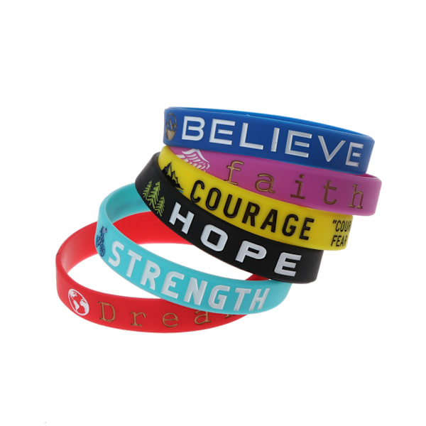 Durable Silicone Inspirational Quotes Bracelet Flexible Wristband Bracelet