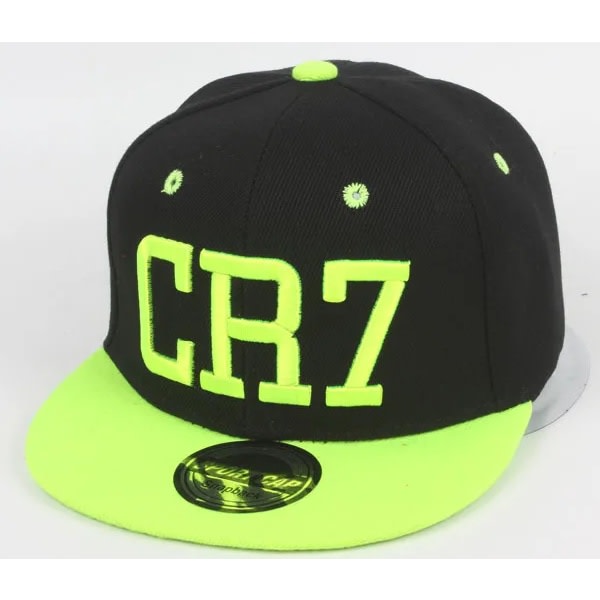 Børnefodboldstjerne Ronaldo CR7 Broderi Børne Kasket Hat Ben Drenge Piger Sport Snapback Hip-hop Kasketter Gorras Grøn green