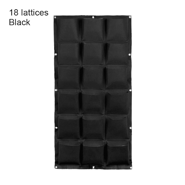 Monitaskuinen seinälle ripustettava istutuspussi, pystysuora kukkien kasvatuspussi, puutarhaistutus, musta Black 9-pocket