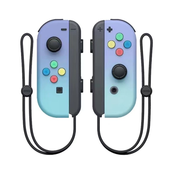 NS-bryter venstre og høyre håndtak joycon håndtak bryter bluetooth håndtak med fjernvekkelse og håndstropp Lilla grønn gradientfarge Purple green gradient color