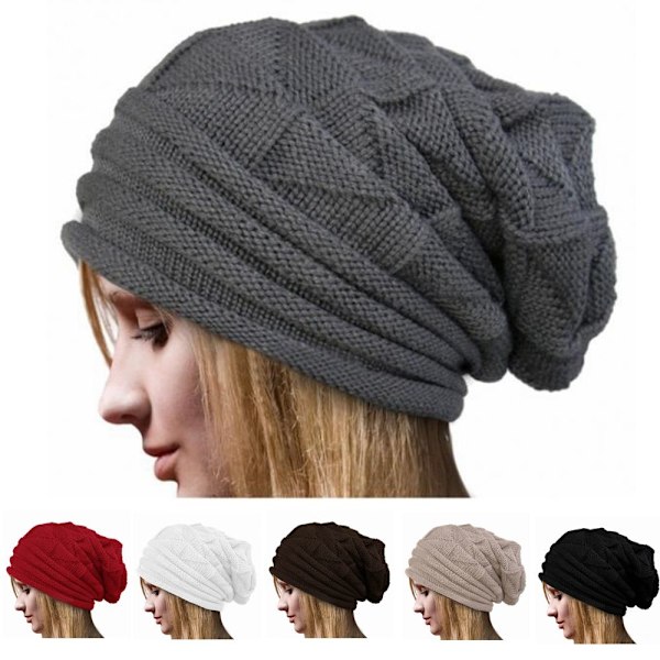 Hæklet hue Dame Huer Beanie Sort - lager