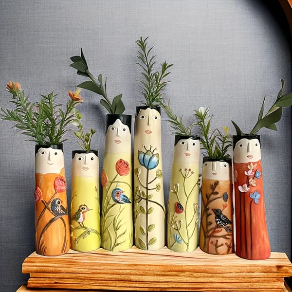 Kreative ansigtsknopper Håndlavede Boho Små vaser til blomster Bondegårdsrum Boligindretning Bud Vase G