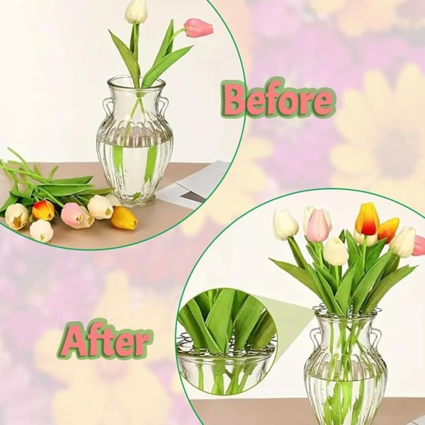 Blomställ för Vas DIY Återanvändbar Blomställ Blomsterarrangemang Bukett Hållare, Ikebana Spiral Stjälk Hållare för Vas, Hem, Florist