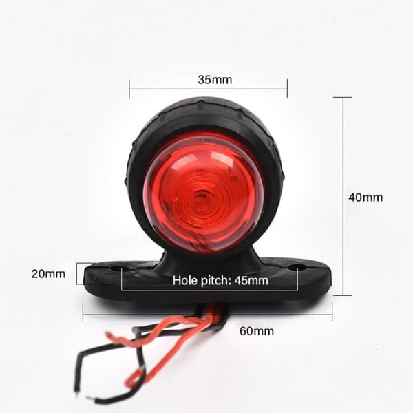 2 stk. sidemarkeringslys til trailer, LED, RØD OG HVID_xx Red and White