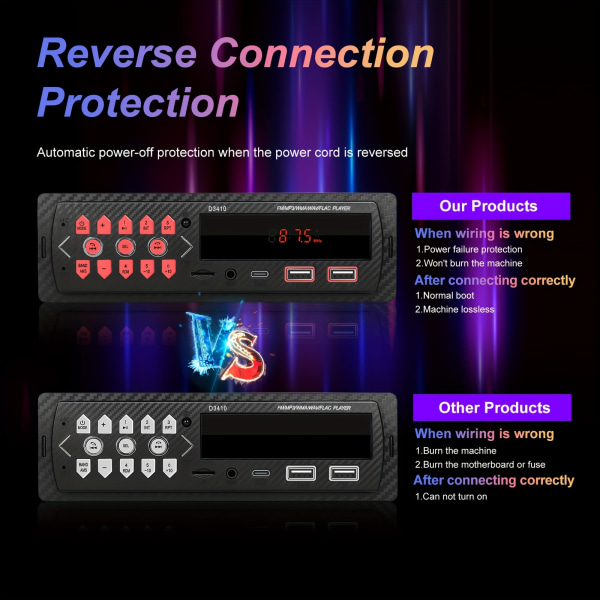 12V bilradioafspiller Stereo FM MP3 USB SD AUX Audio