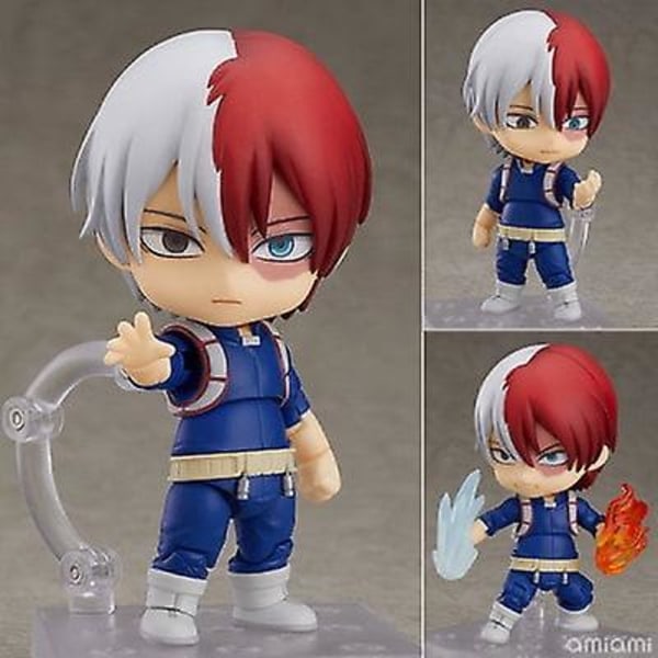 Aoemone My Hero Academia Todoroki Shoto Q Version Nendoroid Action Figures Leksak med tillbehör Modell Födelsedagspresent Staty Samla（Som visas）