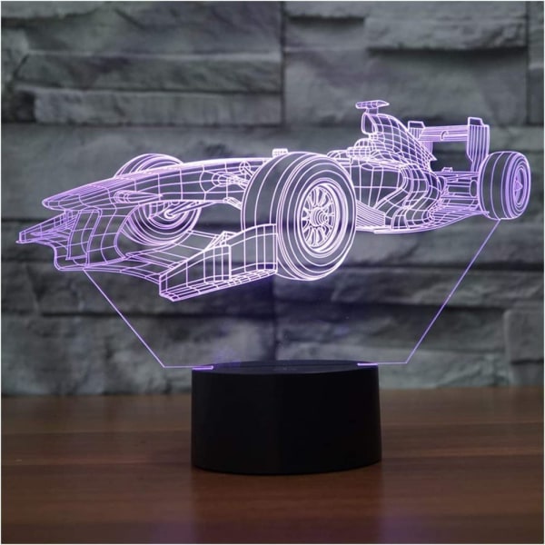 Bordslampa LED 3D-lampa 7 färger Byte av skrivbordslampor Racingbil