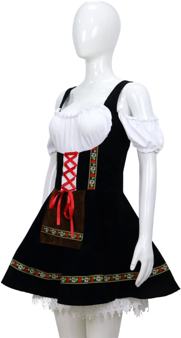 Gotisk Festkjole til Voksne - Sort Tyl Kostume til Halloween og Karneval Wednesday L
