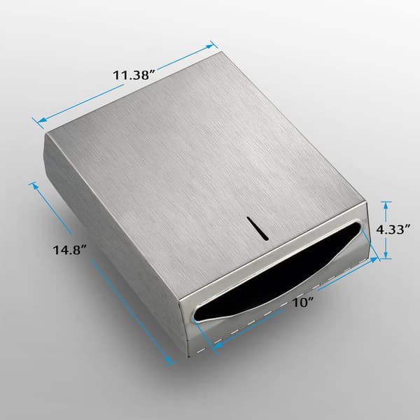 Vægmonteret papirhåndklædedispenser, Multifold Trifold papirhåndklædedispenser, stor kapacitet rustfrit stål tissueholder, til badeværelser