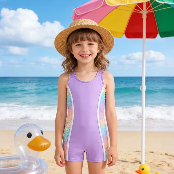 Ny børnebadedragt, pigetræningsbadedragt, ét stykke Black One-piece 4Y