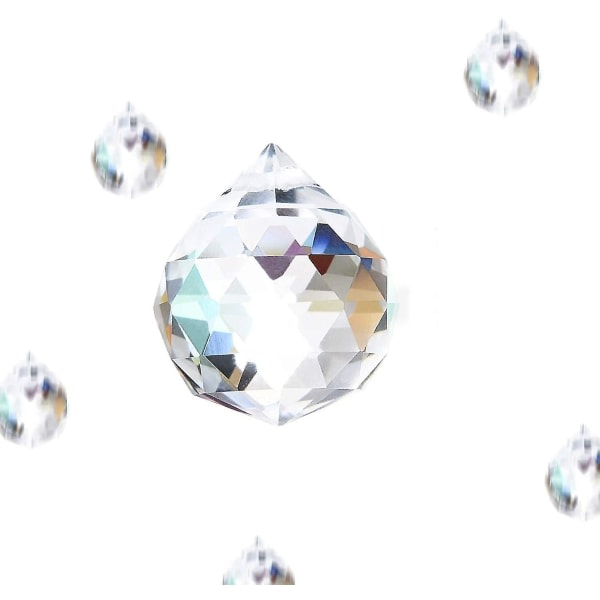 Regnbue krystal dekoration, 24 stk Krystal glaskugle Krystalkugler