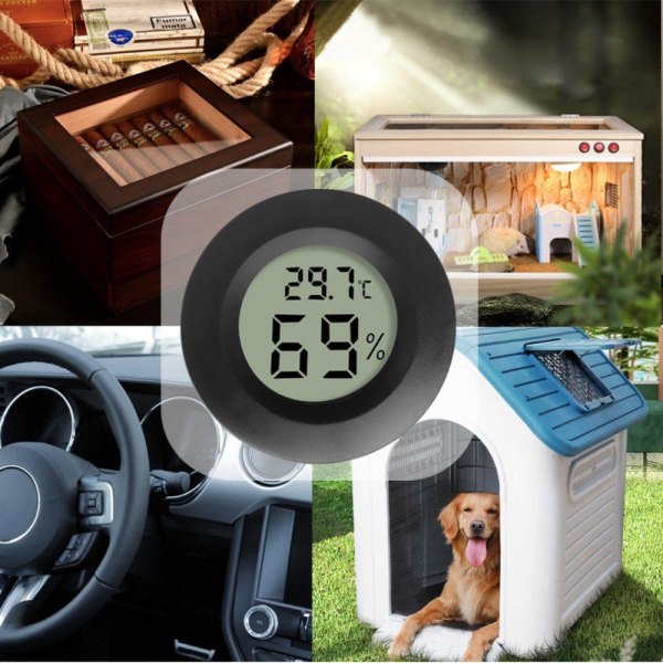 Mini LCD digitalt termometer Temperatur/fugtighedstester Hygrometer