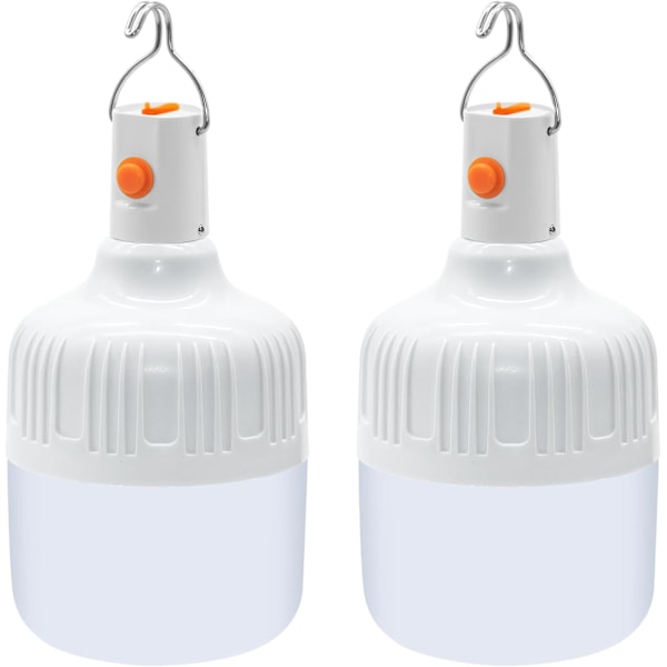 2 LED Campinglampor, USB Uppladdningsbar Campinglykta, Super Stark Tältlampa, Batteridriven Campinglampa, Portabel Utomhuslykta