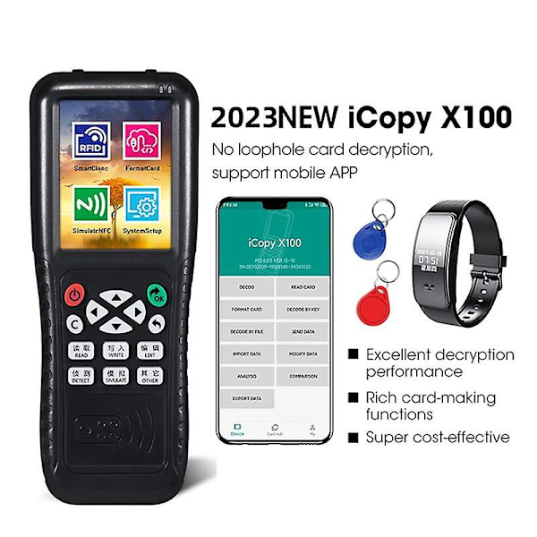 RFID-kopieringsmaskin med full avkodningsfunktion Smart Card Key NFC IC ID Duplicering Läsare Skrivare