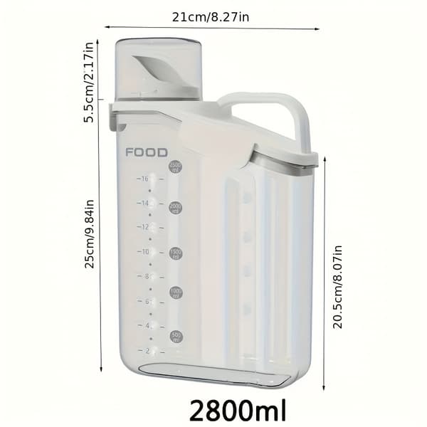 Förseglad Förvaringsbehållare för Djurfoder med Måttkopp, Fuktbeständig Transparent PP 67.63OZ