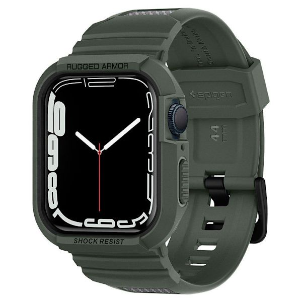 Spigen Apple Watch 44/45 mm Kotelo/Ranneke Rugged Armor 'Pro' Vihreä