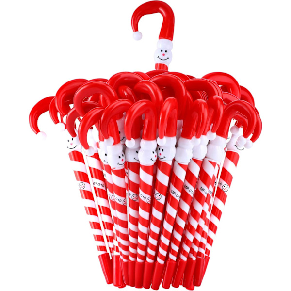 40 stk. Julekugle Kuglepen Snemand Paraply Stokke Kuglepen Jule Stokke Snemand Penne til Julefestartikler