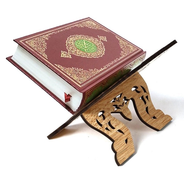 stk Kuran Koran Koran Holy Book Stand Holder Træplade Islam Eid Ramadan Mubarak Islamisk boligindretning Bedste gave Betterlifefg