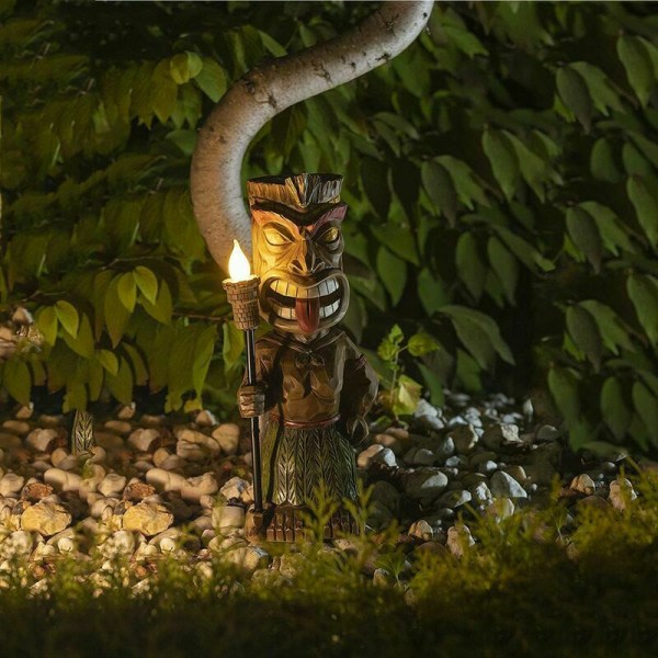 Tiki Staty - Trädgårdslampa för surfbräda - Tropisk trädgårdsdekoration