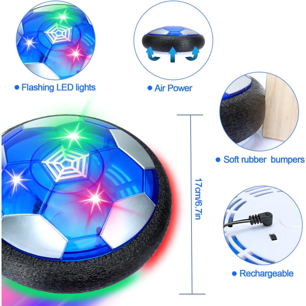 Air Power fotboll, barnleksak ballong med LED-ljus hover fotbollsboll