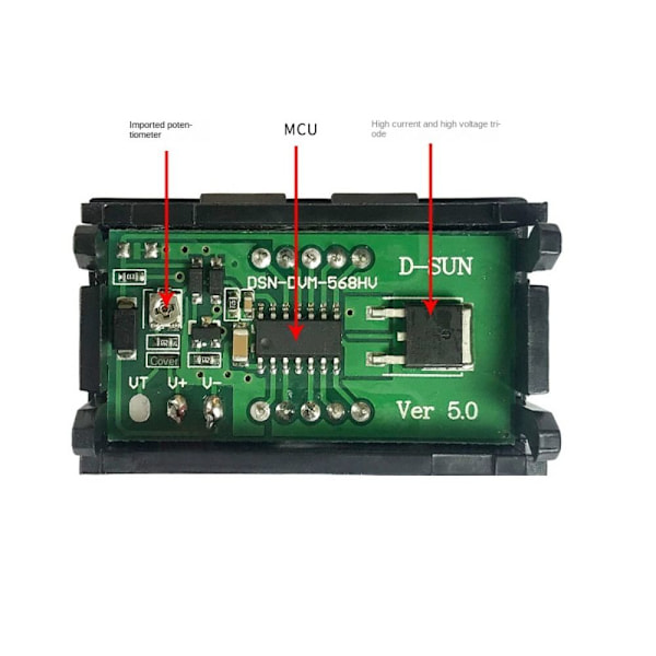 5-pack digital mini voltmeter Spänningsdisplay LED-displaypanel