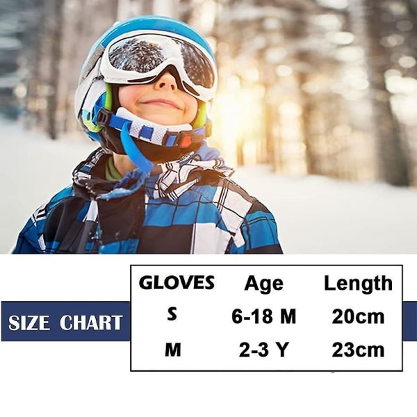 Nye Warm Plus Velvet Vanter tegneserie vandtætte skihandsker til børn (Shape3)