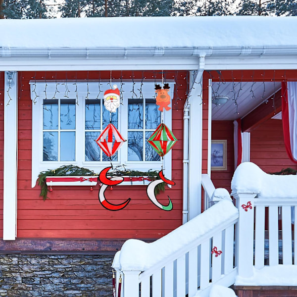 2-pack 40 tum Jultomte Snögubbe Vindspinnare Lockig Vindmölla Dekorationer, Hängande Vindvridare med Svans Vridverk Hantverk Gåvor Prydnader