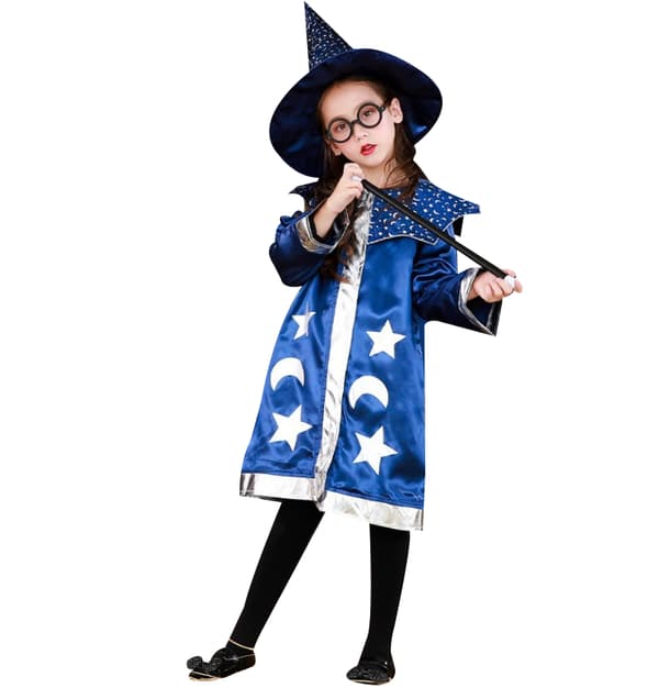 (AZC) Trollkarl Cape hatulla, Halloween lasten asut XL