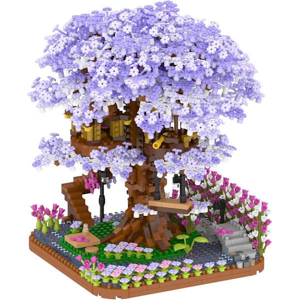 Kirsebærblomst Bonsai Træ Byggesæt, Blomster Træhus Model Sæt til Voksne, 2200 Stk Mikro Klodser Samleobjekter Kreative Gaver til Voksne Piger
