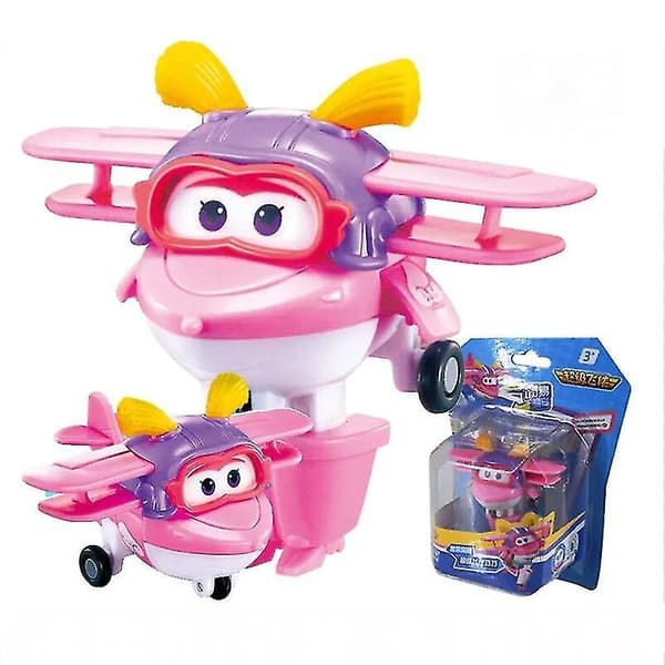 Super Wings Action Figures 2\" Mini Transformerande Deformationsflygplan Robot Jett Dizzy Dino Transformationsmodell Leksaker Barn Gåvor Dizzy Dizzy