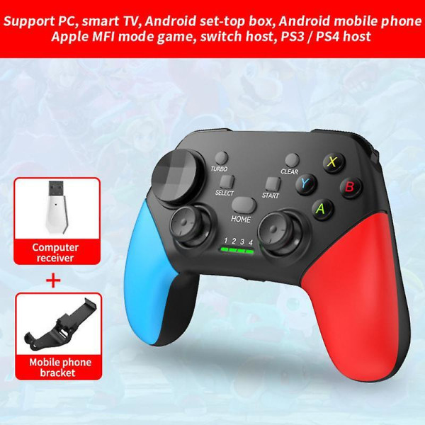 2.4g trådløs gamepad Bluetooth-kompatibel gamepad for Switch datamaskin mobiltelefon spillkontroller