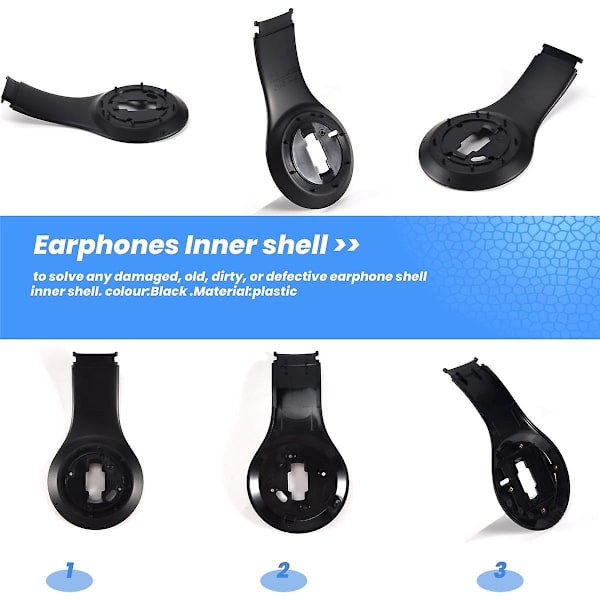 Par Ear Cup Indre Skal Udskiftning til Beats Studio 3.0 Studio 3 Trådløse Hovedtelefoner Reparationsdele Sort