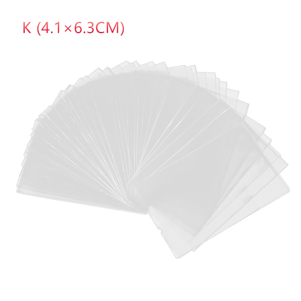 100 st/set Kortfickor Transparenta Toppmatare Korthållare Skydd Tjocka Samlarkortshållare Klara Skyddsfickor 0.03 4.1x6.3CM