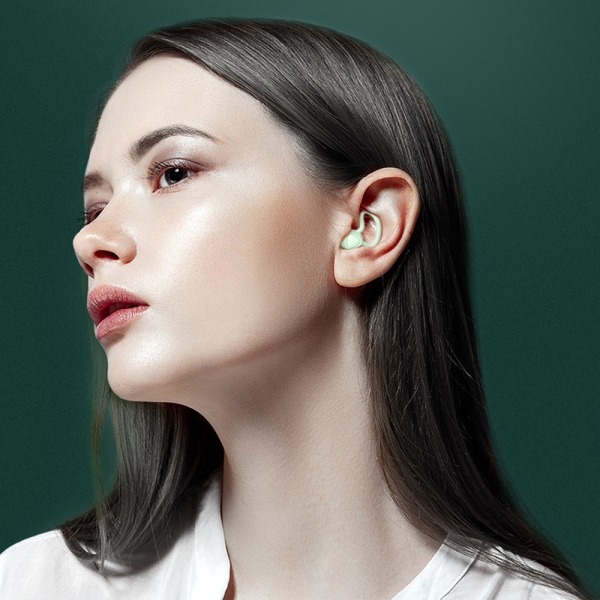 1 par öronproppar i silikon Bullerreducerande ljudblockerande öronproppar green