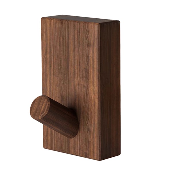 Väggkrok i trä Kraftig Dörrkrok Multifunktionell Hatthängare för Hemmet Svart Valnöt Black Walnut 1pc