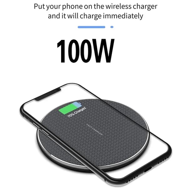 200W trådløs lader for iPhone 14 13 12 15 Xs Max X XR Plus Super Fast Charging Pad for Ulefone Doogee Samsung Note 9 Note S21 Blue no cable