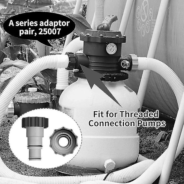 2-pak Intex Pool A-adapter udskiftningspumpe slange adapter A-serie med indvendig gevindskrue
