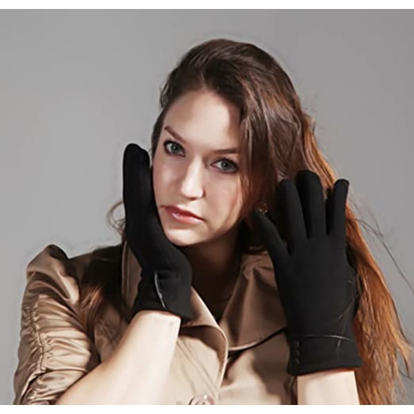 Womens Touch Screen Phone Fleece vindtette hansker Varmt vinterbruk