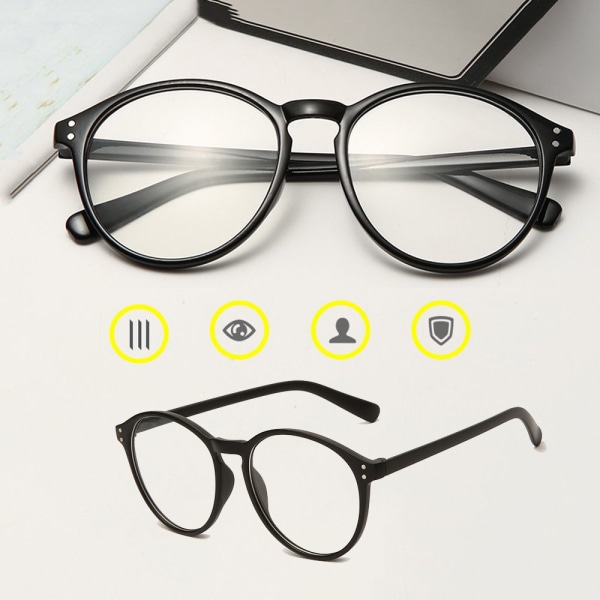 -1.0~-4.0 Myopia Briller Briller MATTE BLACK STYRKE 3.00 mat sort matte black Strength 3.00-Strength 3.00