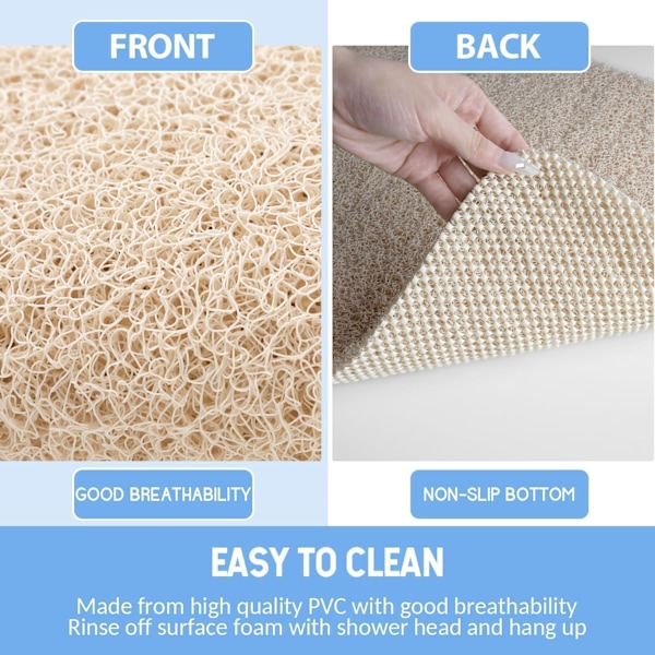 Loofah Bademåtte til Brusebad Hurtig Tørring (40 x 80 cm, Beige)